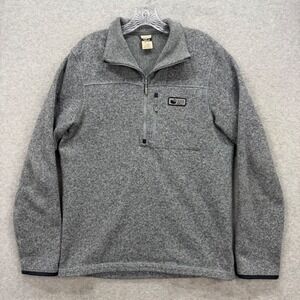 Rab Quest Pull-On Fleece Mens Medium Gray Heather Quarter Zip Sweater QFB-25